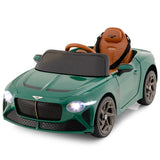 12V Powered Car Kids Ride-on Racer Car Licensed Bentley Bacalar-Green