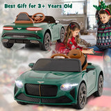 12V Powered Car Kids Ride-on Racer Car Licensed Bentley Bacalar-Green