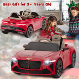 12V Powered Car Kids Ride-on Racer Car Licensed Bentley Bacalar-Red