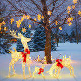3 Pieces Lighted Reindeer Family Set with 230 LED Lights Stakes