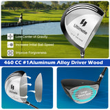 Men's 9 Pieces Complete Golf Club Set-Gray