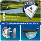 Men's 9 Pieces Complete Golf Club Set-Navy