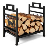 18.5 Inch Metal Firewood Rack with Dual Handles