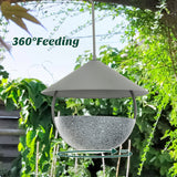 Metal Hanging Bird Feeder and Bath with Weatherproof Dome