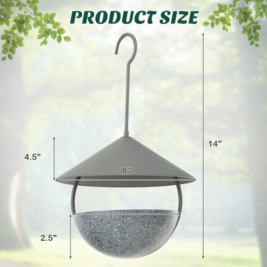 Metal Hanging Bird Feeder and Bath with Weatherproof Dome