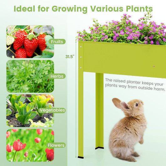 Metal Raised Garden Bed with Legs and Drainage Hole-40 x 11 x 31.5 inches