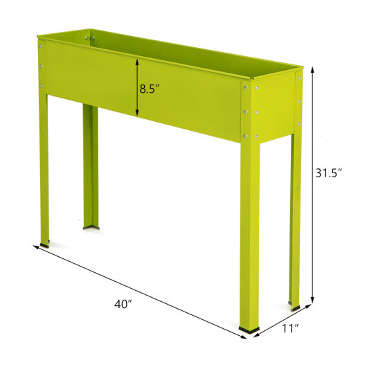 Metal Raised Garden Bed with Legs and Drainage Hole-40 x 11 x 31.5 inches