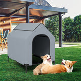 Large/Middle/Small Outdoor Elevated Pet House with Ventilated Windows-M