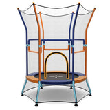 Mini Trampoline for Kids with Safety Enclosure Net and Foam Handles-Orange