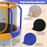 Mini Trampoline with Enclosure and Heavy-duty Metal Frame-Orange