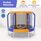 Mini Trampoline with Enclosure and Heavy-duty Metal Frame-Orange