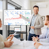 Mobile TV Stand with Camera Shelf and AV Shelves for 32-80 Inch Flat/Curved TVs