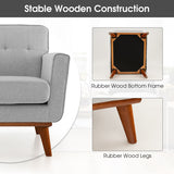 Modern Accent Chair Upholstered Linen Fabric Armchair with Removable Padded Seat Cushion-Gray
