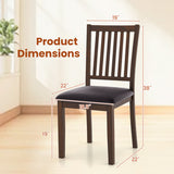 Upholstered Modern Dining Chair Set of 2 with Slanted High Backrest-Brown