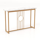 Modern Faux Marble Top Entryway Table-White