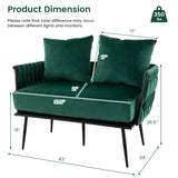 Modern Loveseat Sofa Upholstered Dutch Velvet Sofa Couch-Green
