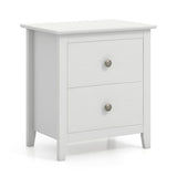 Modern Nightstand with 2 Drawers for Small Spaces-White