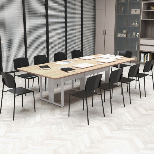 Modern Plastic Dining Chair Set of 2 with Metal Legs and Curved Back-Black