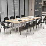 Modern Plastic Dining Chair Set of 2 with Metal Legs and Curved Back-Black