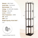 64 Inches Floor Lamp with 3-Level Dimmable LED Bulbs and Rotatable LED Poles-Walnut