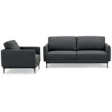 Modern Sofa Couch with Solid Metal Legs and Removable Backrest Cushion-Gray-Sofa Set