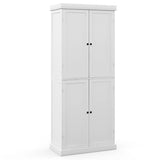 72.5 Inches Tall Buffet Cabinet with 6-Tier Shelves and 4 Doors-White