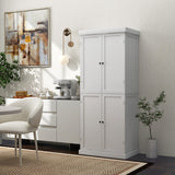 72.5 Inches Tall Buffet Cabinet with 6-Tier Shelves and 4 Doors-White