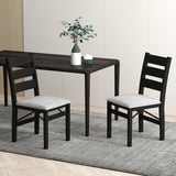 Modern Upholstered Folding Chairs Set of 2 with Comfy Backrest-Black