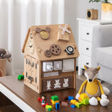 Multi-purpose Busy House with Sensory Games and Interior Storage Space