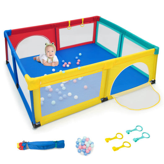 Large Infant Baby Playpen Safety Play Center Yard with 50 Ocean Balls-Color