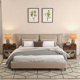 2 Tiers Nightstand with Open Storage Shelf for Living Room Bedroom-1 Piece