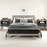 Nightstand Bedside End Table with Drawer and Shelf for Living Room Bedroom-Set of 2