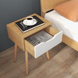 Set of 1/2 Modern Nightstand with Storage Drawer for Bedroom Living Room-1 Piece