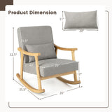 Nursery Rocking Accent Chair with Rubber Wood Armrests-Natural