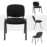 Office Chair with Metal Frame and Padded Cushions for Conference Room-Set of 2