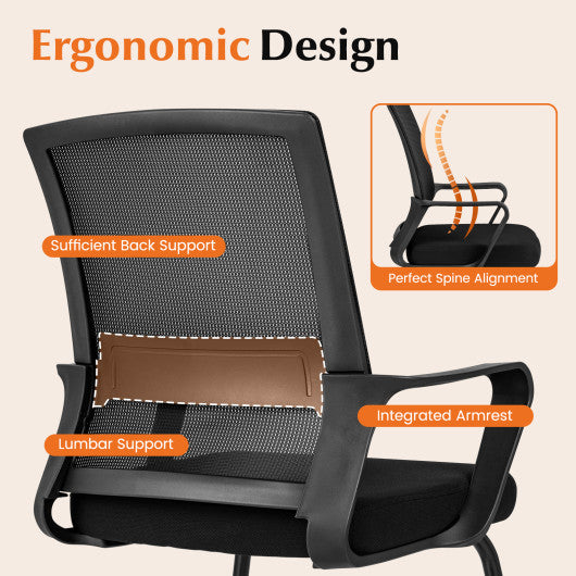 Office Guest Chair with Lumbar Support for Waiting Room-2 Pieces