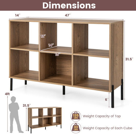 Open-Back Bookshelf with Drawer for Study-Natural
