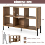 Open-Back Bookshelf with Drawer for Study-Natural