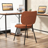 Set of 2 Modern Armless Dining Chairs with Linen Fabric-Orange
