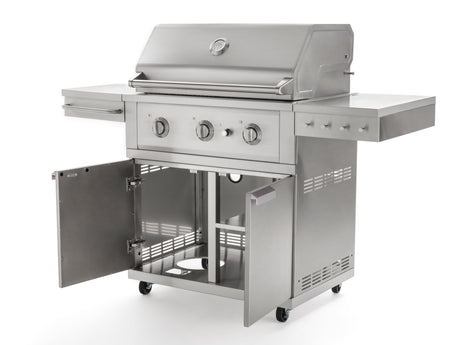 Outdoor Kitchen Grill Cart with Platinum Grill & Dual Side Burner