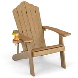 Weather Resistant HIPS Outdoor Adirondack Chair with Cup Holder-Coffee