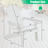 Weather Resistant HIPS Outdoor Adirondack Chair with Cup Holder-White