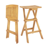 Set of 2 No Assembly Outdoor Bar Stools with Countered Seat