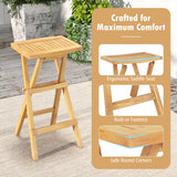 Set of 2 No Assembly Outdoor Bar Stools with Countered Seat