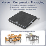 Outdoor Chair Cushion Set of 2 Waterproof Fade-Resistant Olefin Seat Cushions-Gray