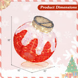 Outdoor Christmas Lantern Pop-Up Lighted Festive Ball with 80 LED Lights and Support Base