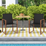 Outdoor Dining Chairs with Breathable Seat and Backrest Set of 2-Black