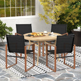 Outdoor Dining Chairs with Breathable Seat and Backrest Set of 2-Black