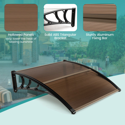 Outdoor Front Door Patio Overhang Awning for Sunlight Rain Snow Wind Protection-40 x 40 Inch