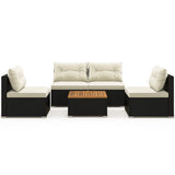 5 Piece Outdoor Furniture Set with Solid Tabletop and Soft Cushions-Off White